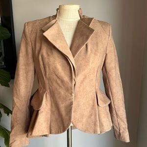 Lady Milan peplum blazer size M new with tags in marled Carmel.